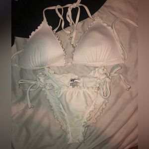 White bikini with pearls